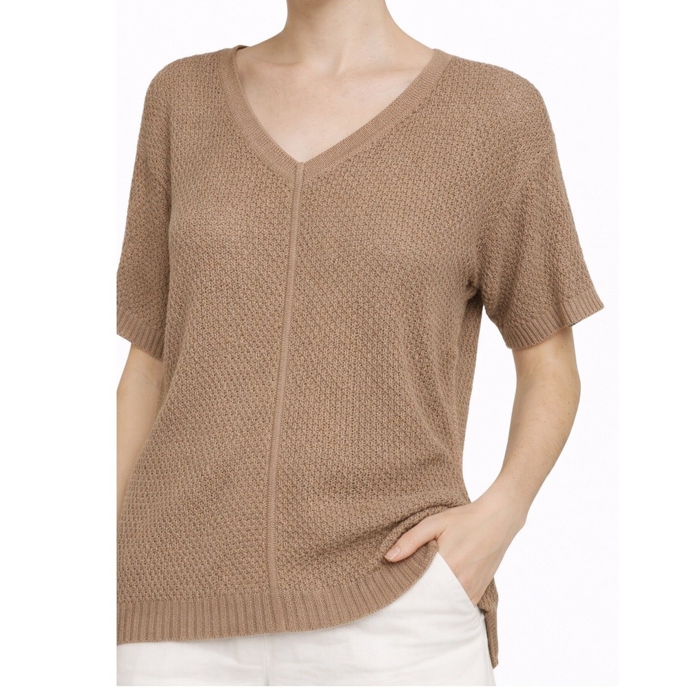 Neiman Marcus Open Knit Short Sleeve Cashmere Blend Sweater Women S Elevated